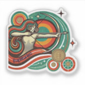 Sagittarius Zodiac Retro Sticker (Voorkant)