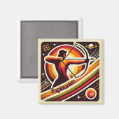 Sagittarius Zodiac Retromagneet Magneet (Voorkant / Achterkant)