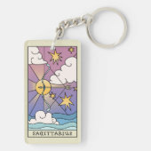 Sagittarius Zodiac Sign Abstract Art Sleutelhanger (achterkant)