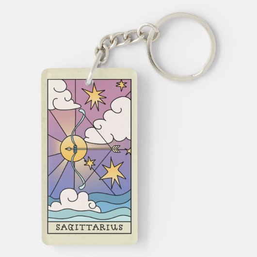 Sagittarius Zodiac Sign Abstract Art  Sleutelhanger (achterkant)