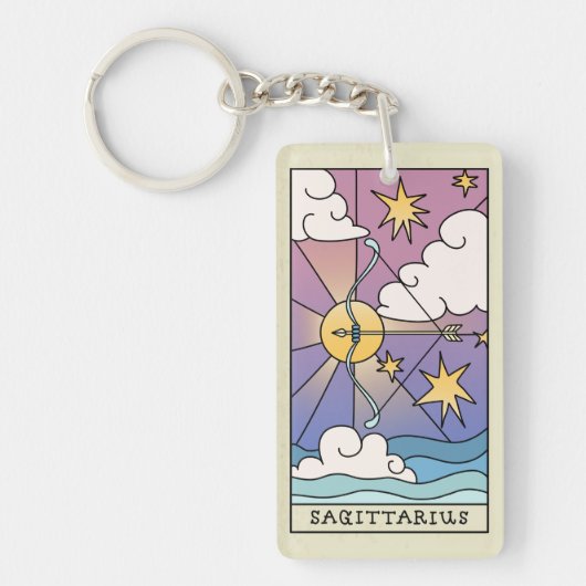 Sagittarius Zodiac Sign Abstract Art Sleutelhanger (Voorkant)