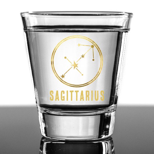 Sagittarius Zodiac Sign Astrology Horoscope Gold Shot Glas