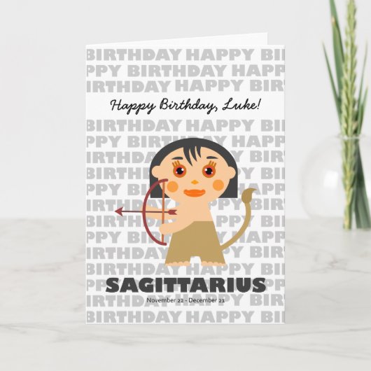 Sagittarius Zodiac Sign Birthday Kaart (Voorkant)