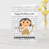 Sagittarius Zodiac Sign Birthday Kaart (Gele Bloem)
