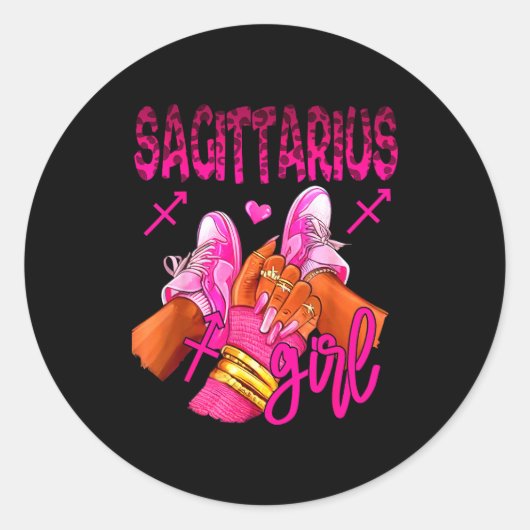 Sagittarius Zodiac Sign Birthday Queens Horoscope  Ronde Sticker (Voorkant)