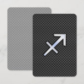 Sagittarius Zodiac Sign Black Carbon Fiber Print (Voorkant / Achterkant)