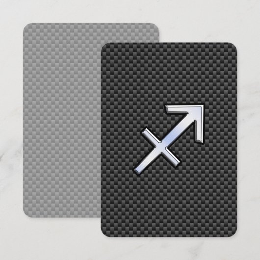 Sagittarius Zodiac Sign Black Carbon Fiber Print (Voorkant / Achterkant)