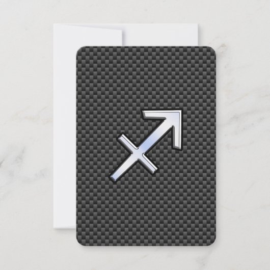 Sagittarius Zodiac Sign Black Carbon Fiber Print (Voorkant)