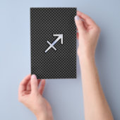 Sagittarius Zodiac Sign Black Carbon Fiber Print Flyer (Hand)