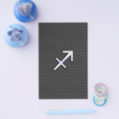 Sagittarius Zodiac Sign Black Carbon Fiber Print Flyer (Enkel)