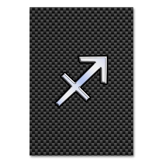 Sagittarius Zodiac Sign Black Carbon Fiber Print Kaart (Voorkant)