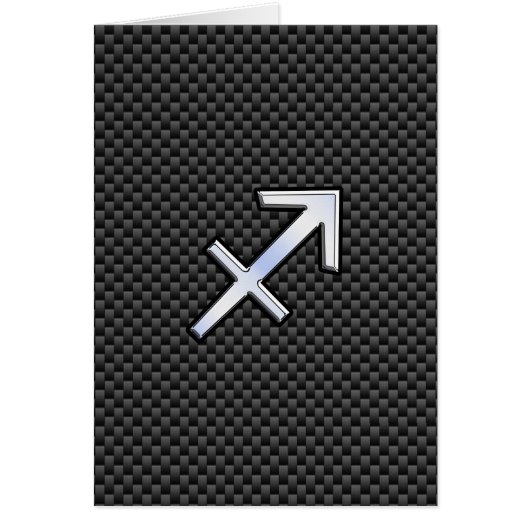 Sagittarius Zodiac Sign Black Carbon Fiber Style (Voorkant)