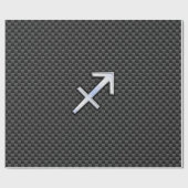 Sagittarius Zodiac Sign Black Carbon Fiber Style Cadeaupapier (Vlak)