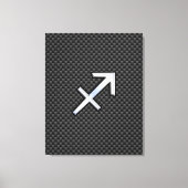 Sagittarius Zodiac Sign Black Carbon Fiber Style Canvas Afdruk (Voorkant)