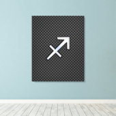 Sagittarius Zodiac Sign Black Carbon Fiber Style Canvas Afdruk (Insitu (Houten vloer))