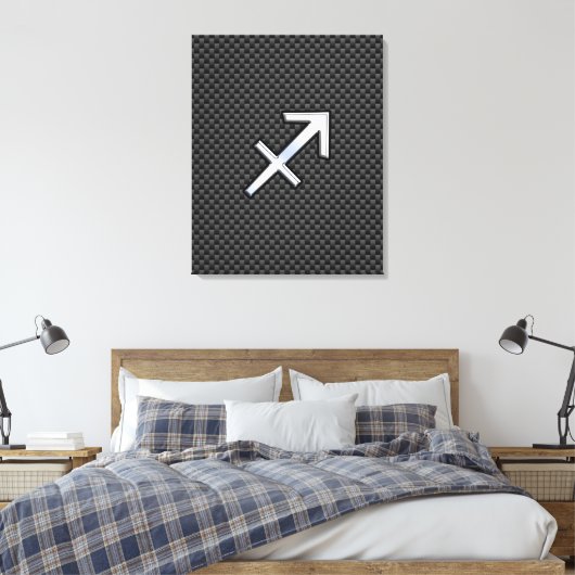 Sagittarius Zodiac Sign Black Carbon Fiber Style Canvas Afdruk (Insitu (Slaapkamer))