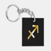 Sagittarius Zodiac Sign., Black & Gold Sleutelhang Sleutelhanger (Voorkant Links)
