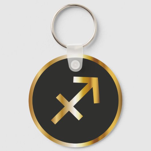 Sagittarius Zodiac Sign., Black & Gold Sleutelhang Sleutelhanger (Voorkant)