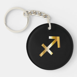 Sagittarius Zodiac Sign., Black & Gold Sleutelhang Sleutelhanger