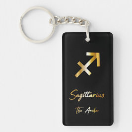 Sagittarius Zodiac Sign., Black & Gold Sleutelhang Sleutelhanger