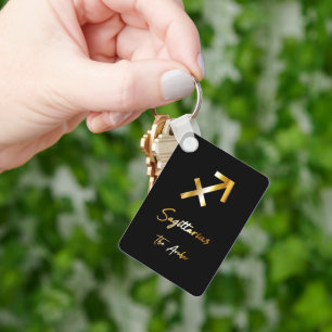 Sagittarius Zodiac Sign., Black & Gold Sleutelhang Sleutelhanger