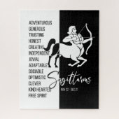 Sagittarius Zodiac Sign., Black&White Jigzaag Puzz Legpuzzel (Verticaal)