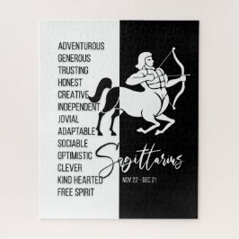 Sagittarius Zodiac Sign., Black&White Jigzaag Puzz Legpuzzel