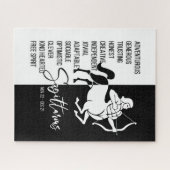 Sagittarius Zodiac Sign., Black&White Jigzaag Puzz Legpuzzel (Horizontaal)