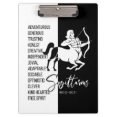 Sagittarius Zodiac Sign Black & White Klembord (Voorkant)