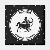 Sagittarius Zodiac Sign., Black & White Magnet (Voorkant)