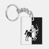 Sagittarius Zodiac Sign, Black & White Sleutelhang Sleutelhanger (Voorkant Links)