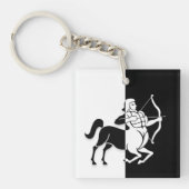 Sagittarius Zodiac Sign, Black & White Sleutelhang Sleutelhanger (Voorkant)