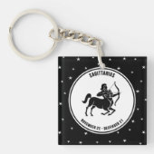 Sagittarius Zodiac Sign, Black & White Sleutelhang Sleutelhanger (Voorkant)