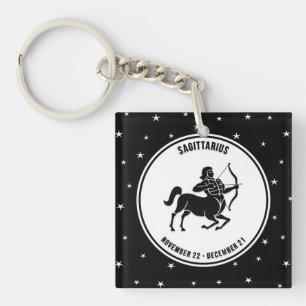 Sagittarius Zodiac Sign, Black & White Sleutelhang Sleutelhanger