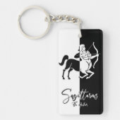 Sagittarius Zodiac Sign, Black & White Sleutelhang Sleutelhanger (Voorkant)