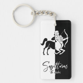 Sagittarius Zodiac Sign, Black & White Sleutelhang Sleutelhanger