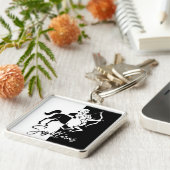 Sagittarius Zodiac Sign, Black & White Sleutelhang Sleutelhanger (Zijkant)