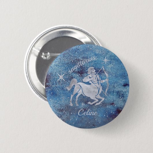 Sagittarius Zodiac Sign Button (Voorkant /achterkant)