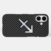 Sagittarius Zodiac Sign Carbon Style Case-Mate iPhone Case (Achterkant (horizontaal))