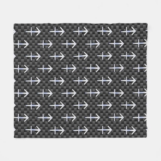 Sagittarius Zodiac Sign Carbon Style Fleece Deken (Voorkant (Horizontaal))
