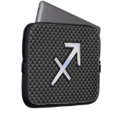 Sagittarius Zodiac Sign Carbon Style Laptop Sleeve (Voorkant Rechts)