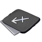 Sagittarius Zodiac Sign Carbon Style Laptop Sleeve (Voorkant onderkant)