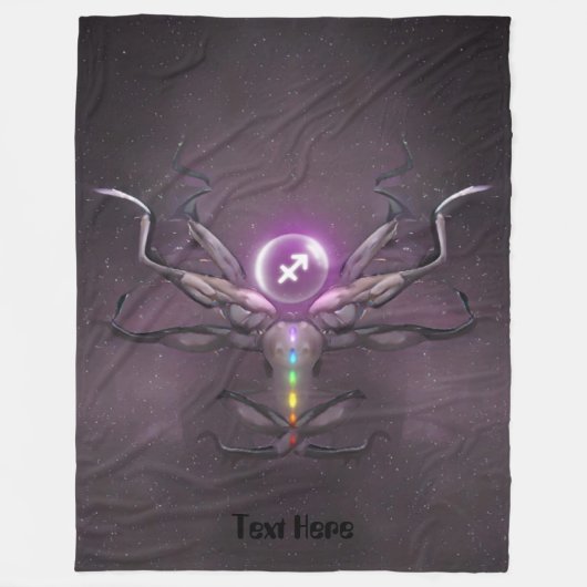 Sagittarius Zodiac Sign Crown Chakra Blanket Fleece Deken (Voorkant)