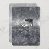 Sagittarius Zodiac Sign Distress Steel (Voorkant / Achterkant)