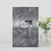 Sagittarius Zodiac Sign Distress Steel Briefpapier (Staand voorkant)