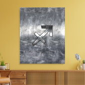 Sagittarius Zodiac Sign Distress Steel Canvas Afdruk (Insitu (Woonkamer))