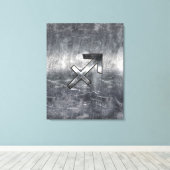 Sagittarius Zodiac Sign Distress Steel Canvas Afdruk (Insitu (Houten vloer))