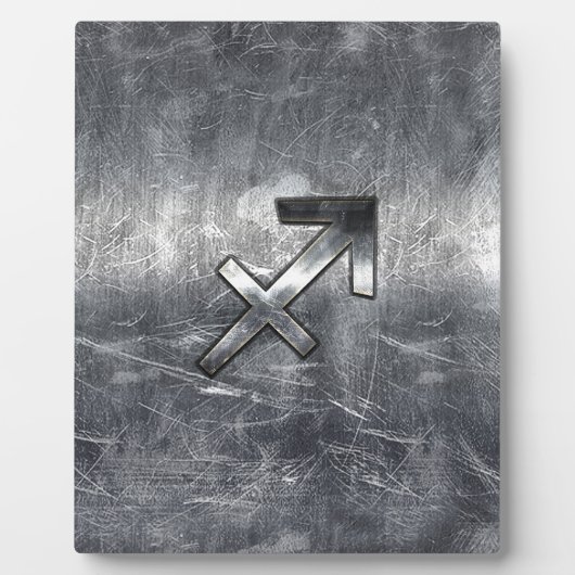 Sagittarius Zodiac Sign Distress Steel Fotoplaat (Voorkant)