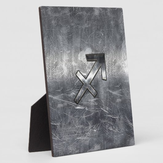 Sagittarius Zodiac Sign Distress Steel Fotoplaat (Zijkant)