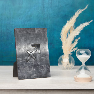 Sagittarius Zodiac Sign Distress Steel Fotoplaat